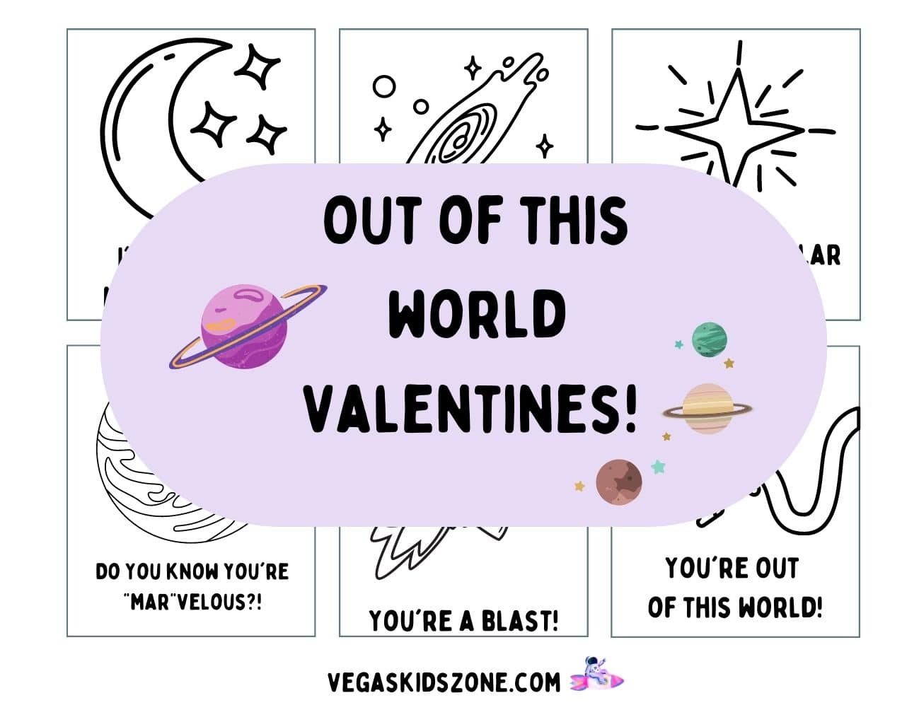 Free Printable Space Valentines for Kids