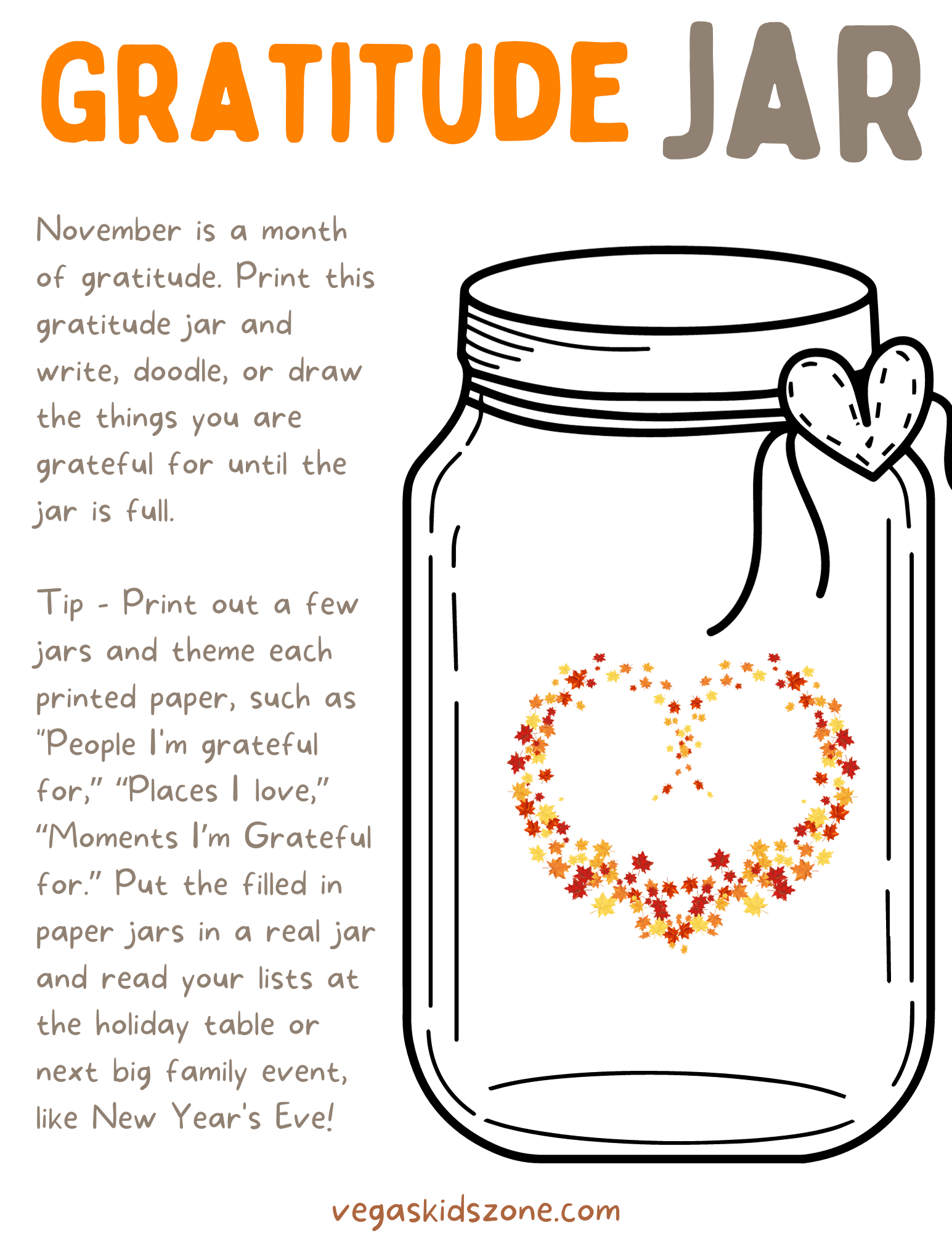 Gratitude Jar for Kids and Families